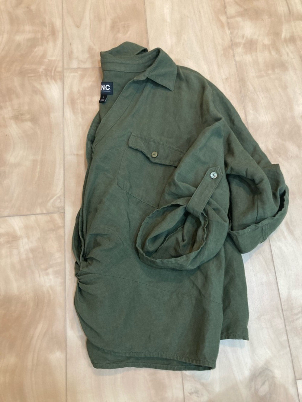 Linen blend twist blouse